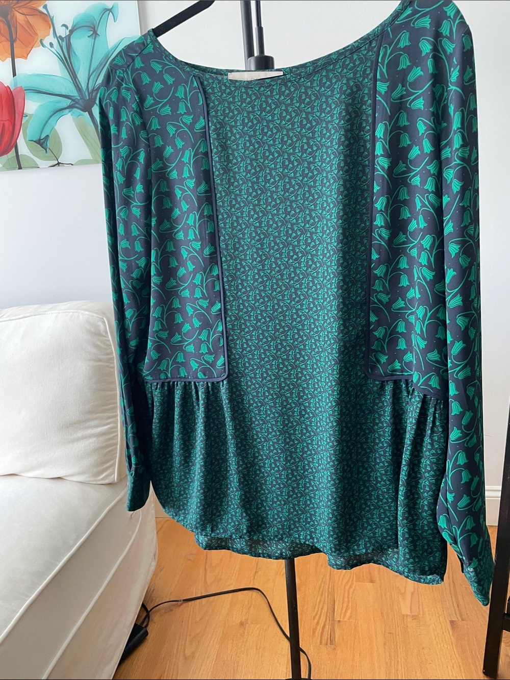 Women's Floral-Print Long Sleeve Blouse